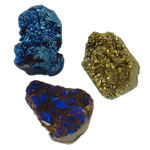 Quartz naturel Druzy Pendentifs, Cristal naturel, Placage coloré, 11-40mm îte, Vendu par boîte
