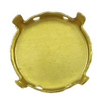 Brass Cabochon Settings, Flat Round, plated Approx 2mm, Inner Approx 13mm 