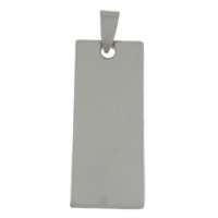Stainless Steel Tag Charm, Rectangle, original color Approx 