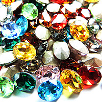 Утюжные кристаллы, Кристаллы, Овальная форма, плакирован серебром, острый конец & граненый, много цветов для вабора, продается сумка