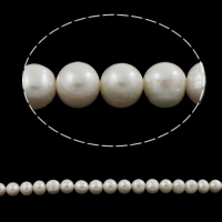 Perle comme Pommes de terre perles d'eau douce, perle d'eau douce cultivée, pomme de terre, naturel, blanc, grade A, 9-10mm pouce, Vendu par brin