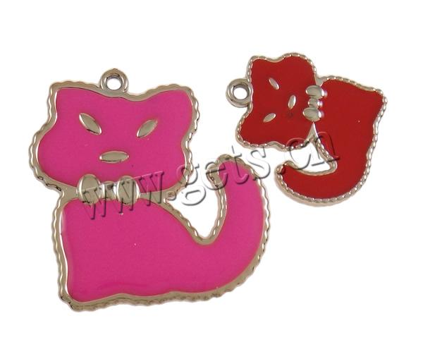 Enamel Acrylic Pendants, Cat, UV plating, more colors for choice, 30x32x3.5mm, Hole:Approx 3mm, Sold By PC