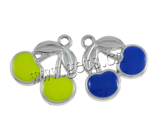 Enamel Acrylic Pendants, Cherry, UV plating, more colors for choice, 28x26x5mm, Hole:Approx 3mm, Sold By PC