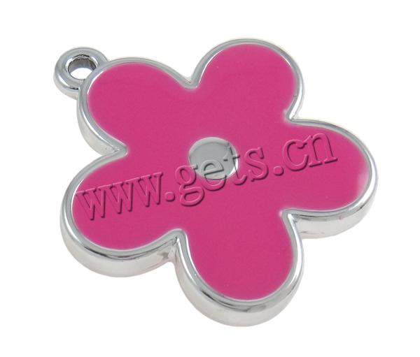 Enamel Acrylic Pendants, Flower, UV plating, more colors for choice, 33x36x5mm, Hole:Approx 2mm, Sold By PC