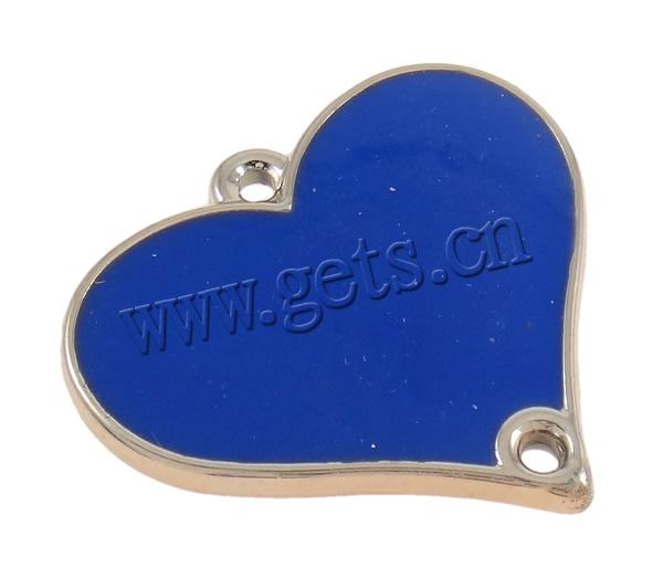 Enamel Acrylic Connector, Heart, UV plating, 1/1 loop, more colors for choice, 36x32x4mm, Hole:Approx 2mm, Sold By PC