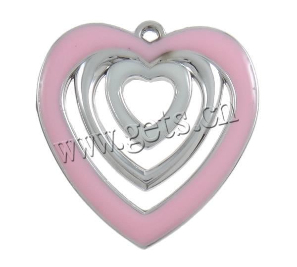 Enamel Acrylic Pendants, Heart, UV plating, more colors for choice, 34x35x4mm, Hole:Approx 2mm, Sold By PC