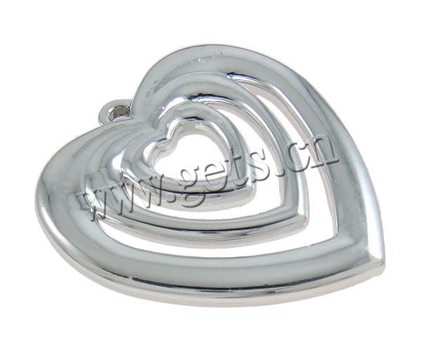 Enamel Acrylic Pendants, Heart, UV plating, more colors for choice, 34x35x4mm, Hole:Approx 2mm, Sold By PC