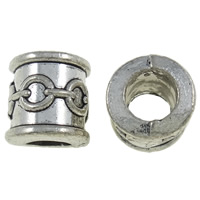 Zinc Alloy Large Hole Beads, Tube, plated Approx 5.5mm, Approx 