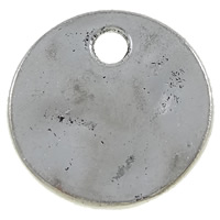 Etiqueta de aleación de zinc encanto, Moneda, chapado, más colores para la opción, 19x1mm, agujero:aproximado 3mm, aproximado 555PCs/KG, Vendido por KG