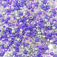 Perles en verre rocaille mélangées, perles de rocaille en verre, Rond, couleurs mélangées Environ 1mm, Environ Vendu par sac