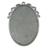 Zinc Alloy Pendant Cabochon Setting, Flat Oval, plated Approx 2.5mm, Approx 