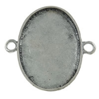 Zinc Alloy Connector Setting, Flat Oval, plated, 1/1 loop Approx 3mm, Approx 