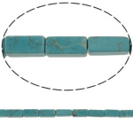 Synthetische Türkis Perlen, Rechteck, hellblau, 4x13x5mm, Bohrung:ca. 1mm, Länge:ca. 15.7 ZollInch, ca. 38PCs/Strang, verkauft von Strang