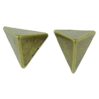 Abalorios de Aleación de Zinc , Triángulo, chapado, perforado doble, más colores para la opción, 9x8mm, agujero:aproximado 1mm, aproximado 1425PCs/KG, Vendido por KG