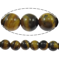 Tiger Eye Beads, Round brown, Grade AB Approx 1mm Approx 15 Inch 