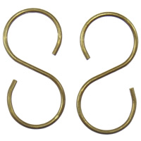 Brass S Shape Clasp, Letter S, plated 