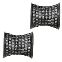 Cubic Zirconia Micro Pave Brass Beads, Barbell, plated, micro pave cubic zirconia Approx 5mm 