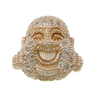 Cubic Zirconia Micro Pave Brass Beads, Buddha, plated, micro pave 104 pcs cubic zirconia Approx 3mm 