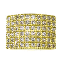 Cubic Zirconia Micro Pave Brass Beads, Rectangle, plated, micro pave 60 pcs cubic zirconia & hollow Approx 2mm 