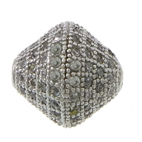 Cubic Zirconia Micro Pave Brass Beads, Bicone, plated, micro pave cubic zirconia Approx 1.8mm 