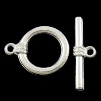 Zinc Alloy Toggle Clasp, Round, single-strand nickel, lead & cadmium free 25mm 