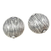 Zinc Alloy Flat Beads, Flat Round, plated, stripe Approx 2mm, Approx 