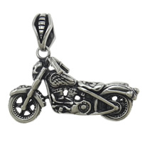 Stainless Steel Vehicle Pendant, 316L Stainless Steel, Motorcycle, blacken Approx 3-5mm 