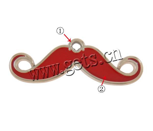Enamel Acrylic Pendants, Mustache, UV plating, more colors for choice, 46x15x4mm, Hole:Approx 3mm, Sold By PC