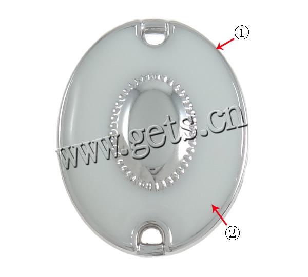 Enamel Acrylic Connector, Flat Oval, UV plating, 1/1 loop, more colors for choice, 28x35x8mm, Hole:Approx 3x2mm, Sold By PC