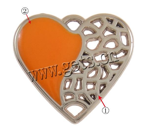 Enamel Acrylic Pendants, Heart, UV plating, more colors for choice, 32x29x5mm, Hole:Approx 3x2mm, Sold By PC