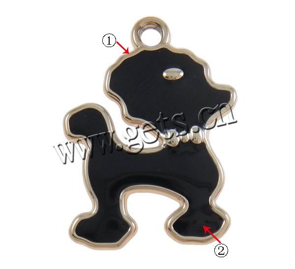 Enamel Acrylic Pendants, Dog, UV plating, more colors for choice, 25x34x4mm, Hole:Approx 3mm, Sold By PC