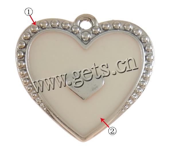Enamel Acrylic Pendants, Heart, UV plating, more colors for choice, 47x44x5mm, Hole:Approx 5mm, Sold By PC