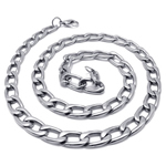 Stainless Steel Chain Necklace, curb chain, original color, 7mm Approx 21.5 Inch 