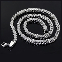 Stainless Steel Chain Necklace, wheat chain, original color, 6mm Approx 23.5 Inch 