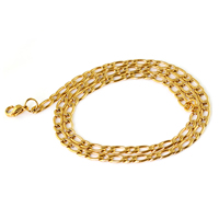 Edelstahl Kette Halskette, goldfarben plattiert, Kandare Kette, keine, 5mm, Länge:ca. 20 ZollInch, verkauft von Strang