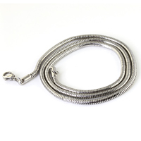 acero inoxidable Collar de cadena, cadena de la serpiente, más colores para la opción, 3.2mm, longitud:aproximado 21.5 Inch, Vendido por Sarta