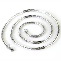 acero inoxidable Collar de cadena, cadena de rectángulo, color original, 3mm, longitud:aproximado 19.5 Inch, Vendido por Sarta