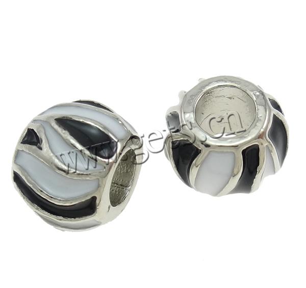 Enamel Zinc Alloy European Beads, Drum, plated, large hole, more colors for choice, 11x11x9mm, Hole:Approx 5.8mm, Sold By PC