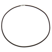 Теплые шнур ожерелья, Шнур из натуральной кожи, коричневый, 3mm длина:Приблизительно 18.5 дюймовый, продается Strand