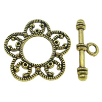 Zinc Alloy Toggle Clasp, Flower, plated, single-strand 26mm Approx 2.5mm 