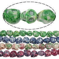 Rain Flower Stone Beads, Skull, synthetic Approx 1.5mm Approx 16 Inch 