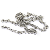 acero inoxidable Collar de cadena, cadena Rolo & más tamaños para la opción, color original, longitud:aproximado 22 Inch, Vendido por Sarta