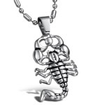 316L Stainless Steel Necklace, Scorpion, ball chain & blacken Approx 21.5 Inch 