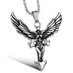 316L Stainless Steel Necklace, Angel, ball chain & blacken Approx 21.5 Inch 