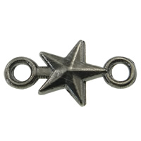 Zinc Alloy Charm Connector, Star, plated, 1/1 loop Approx 2mm, Approx 