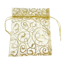 Organza Jewelry Pouches Bags, golden 