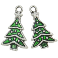 Zinc Alloy Christmas Pendants, with enamel, Christmas Tree, plated, enamel Approx 2mm 
