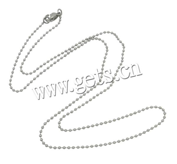 Chaîne collier de mode en acier inoxydable, longueur différente pour le choix & chaîne à billes, couleur originale, 1.5mm, Vendu par brin