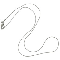 Mode Edelstahl Halskette Kette, Schlangekette, originale Farbe, 0.9mm, Länge:17 ZollInch, verkauft von Strang