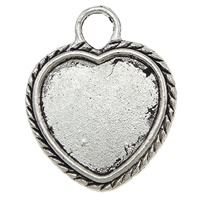 Zinc Alloy Pendant Cabochon Setting, Heart, plated Approx 4mm 